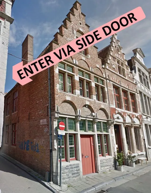 Waffle Workshop Ghent building exterior - Enter via side door